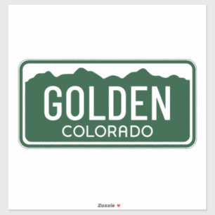 Golden Colorado Green License Plate Sticker