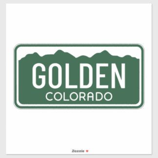Golden Colorado Green License Plate Sticker