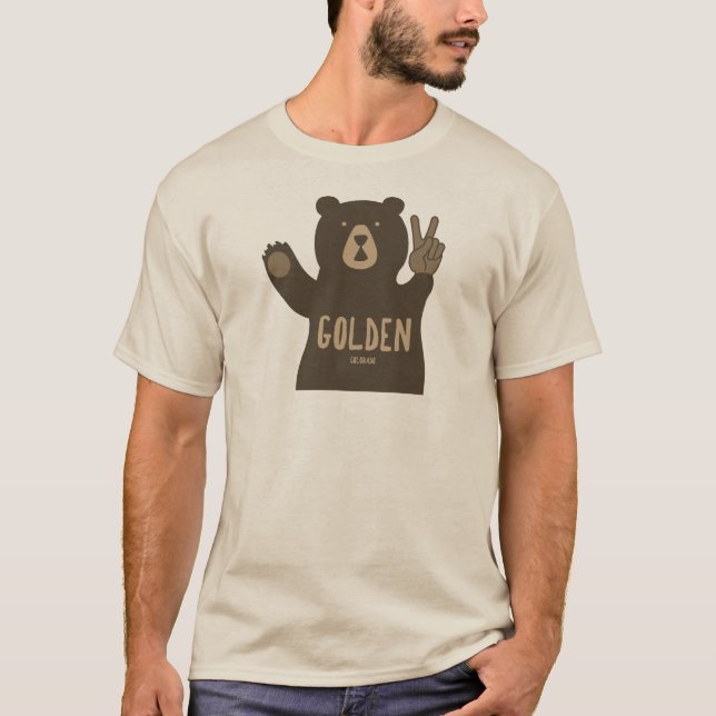 Golden Colorado Peace Bear T-Shirt (Front)