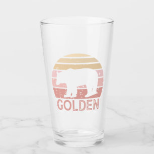 Golden Colorado Retro Bear Glass