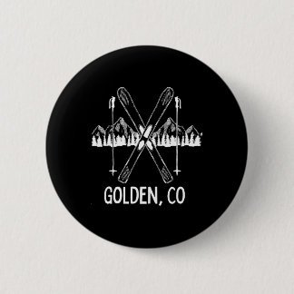 Golden Colorado Rocky Mountains Co Skiing Snowboar Button