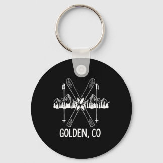 Golden Colorado Rocky Mountains Co Skiing Snowboar Keychain