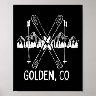 Golden Colorado Rocky Mountains Co Skiing Snowboar Poster