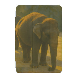 Golden Companions – Elephant Trio in Warm Light iPad Mini Cover