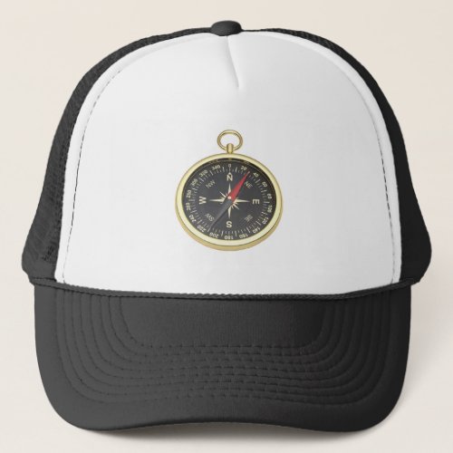 Golden compass trucker hat