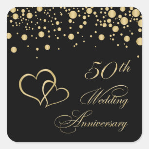 Golden confetti 50th Wedding Anniversary Sticker
