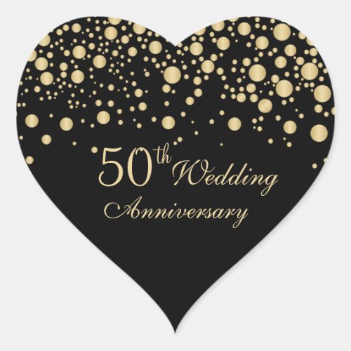 Golden confetti 50th Wedding Anniversary Sticker