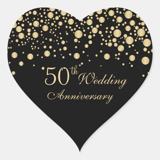 Golden confetti 50th Wedding Anniversary Sticker | Zazzle