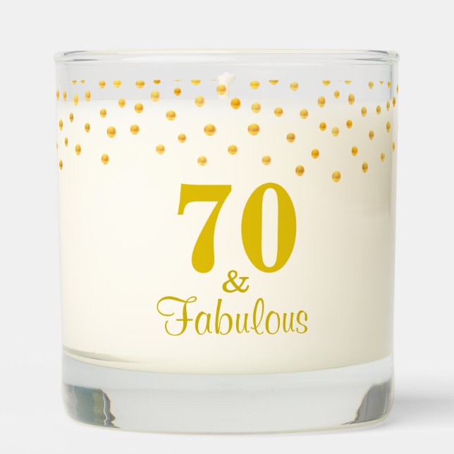 Golden Confetti 70th Birthday Scented Candle (Front)