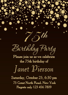 75th Birthday Invitations Zazzle
