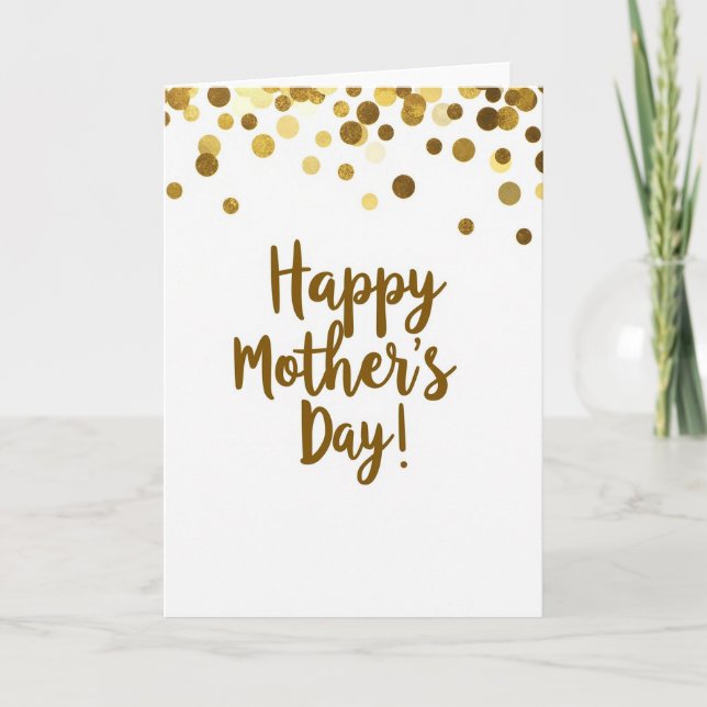 Golden Confetti Happy Day Card (Front)
