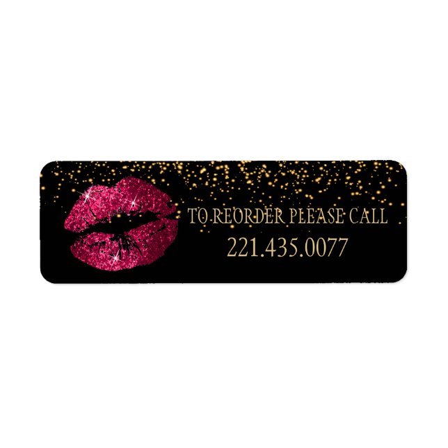 Golden Confetti & Hot Pink Lips 2 - Reorder Label (Front)