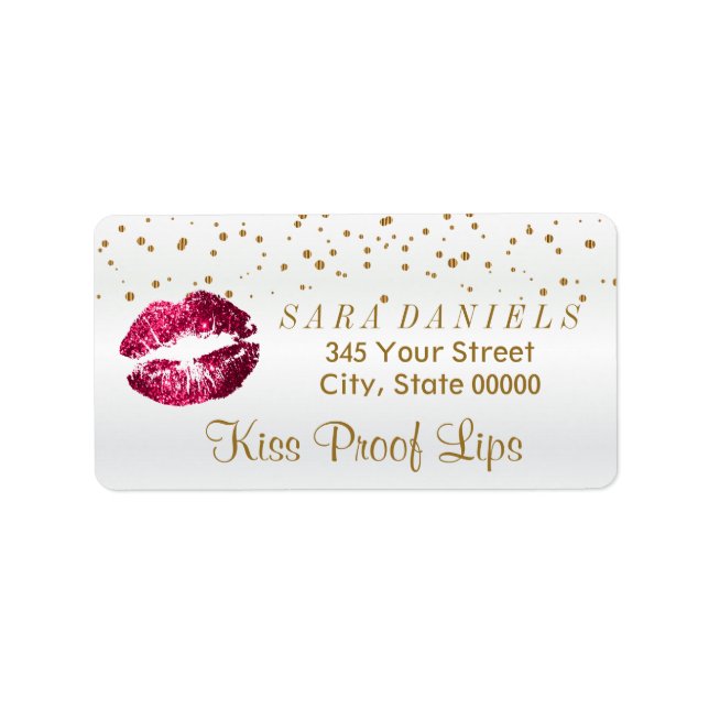 Golden Confetti & Hot Pink Lips Label (Front)