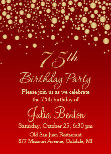 75th birthday invitations zazzle
