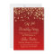 Golden confetti on red 90th Birthday Invitation