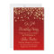 Golden confetti on red 95th Birthday Invitation