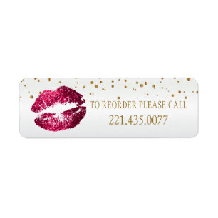 Golden Confetti & Pink Lips 2 - Reorder Label