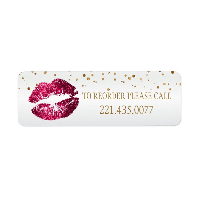 Golden Confetti & Pink Lips 2 - Reorder Label (Front)