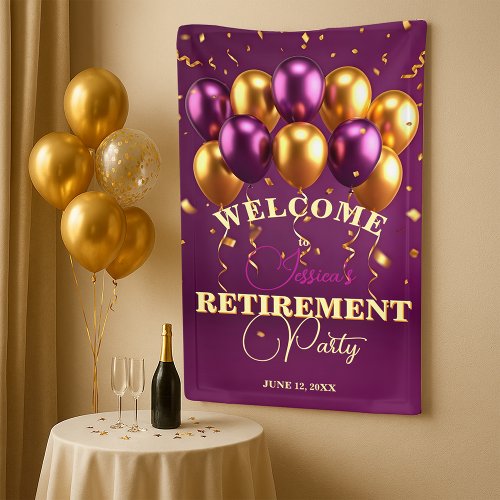 Golden Confetti & Purple Balloons Retirement Party