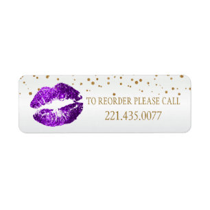 Golden Confetti & Purple Lips 2 - Reorder Label