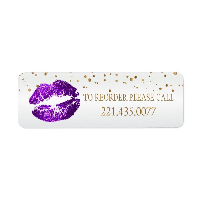 Golden Confetti & Purple Lips 2 - Reorder Label (Front)