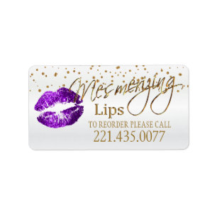 Golden Confetti & Purple Lips - Reorder Label