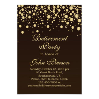 Golden confetti Retirement Party Invitation