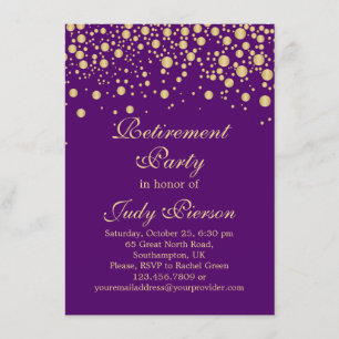 Golden confetti Retirement Party Invitation