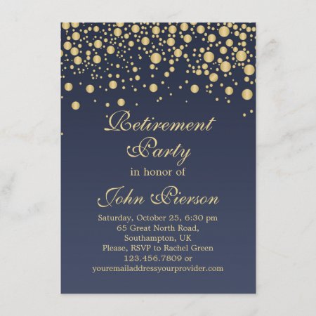 Golden Confetti Retirement Party Invitation