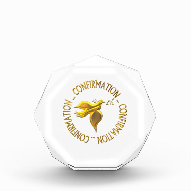 Golden Confirmation and Holy Spirit Acrylic Award (Front)