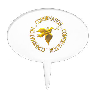 Golden Confirmation and Holy Spirit Cake Topper