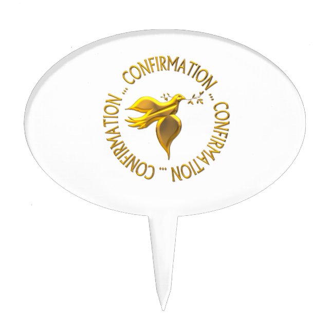 Golden Confirmation and Holy Spirit Cake Topper (Front)