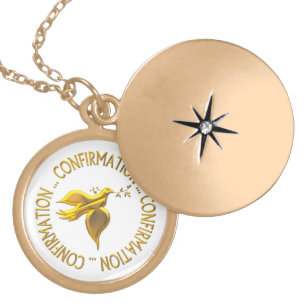 Golden Confirmation and Holy Spirit Gold Plated Necklace