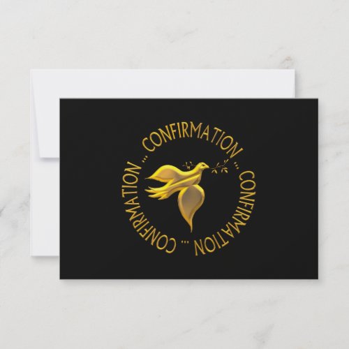 Golden Confirmation and Holy Spirit RSVP Card