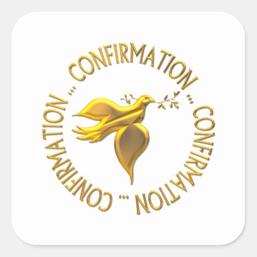 Golden Confirmation and Holy Spirit Square Sticker
