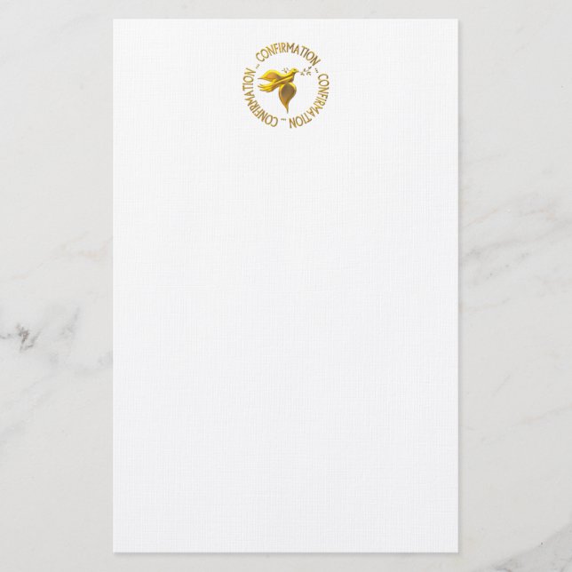 Golden Confirmation and Holy Spirit Stationery (Front)