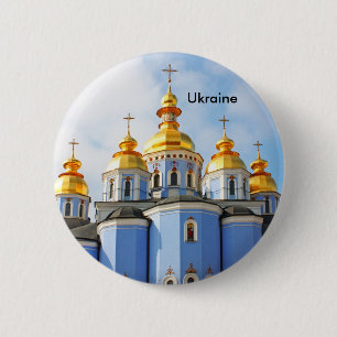 Golden copes of in cathedral in Kiev, Ukraine Pinback Button