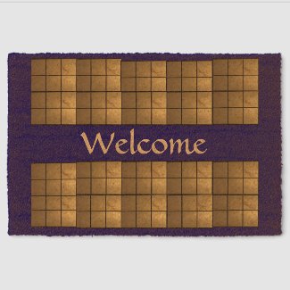 Golden Copper Illuminated Coir Fiber Doormat