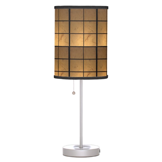 Golden Copper Illuminated Square Pattern Lamp