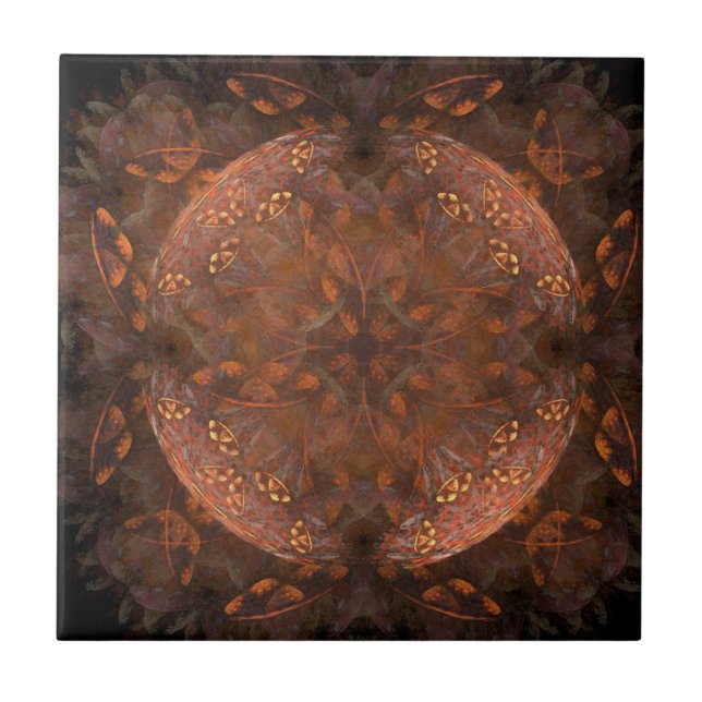 Golden Copper Shimmer Ceramic Tile (Front)
