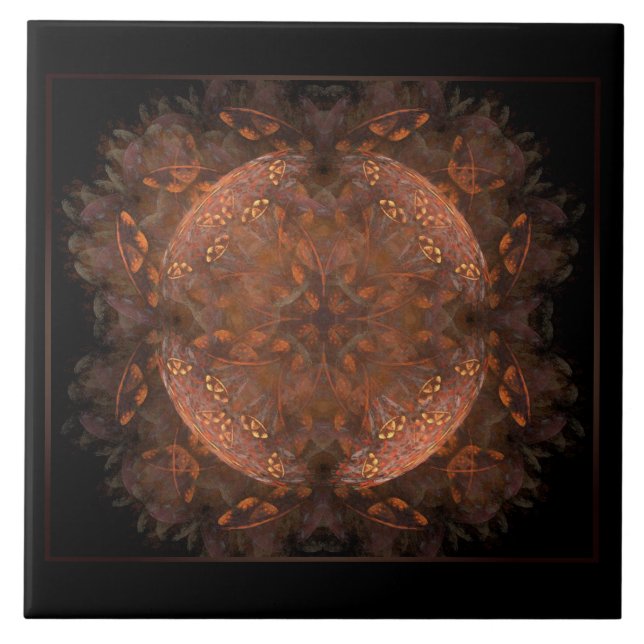 Golden Copper Shimmer Ceramic Tile (Front)