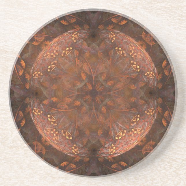 Golden Copper Shimmer Drink Coaster (Front)