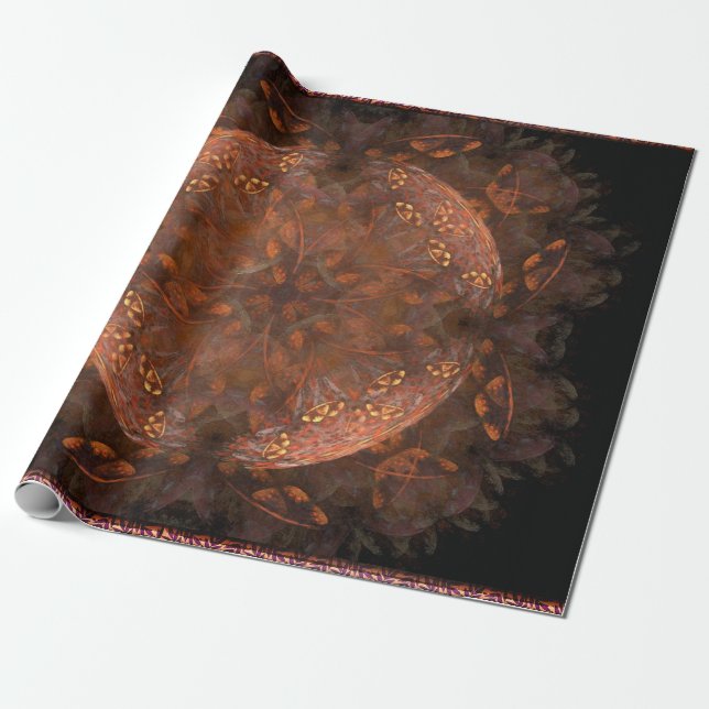 Golden Copper Shimmer Wrapping Paper (Unrolled)