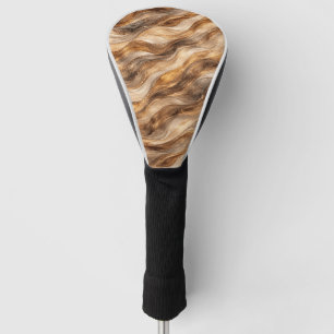 Golden Copper Waves Abstract Pattern Leggings Golf Head Cover