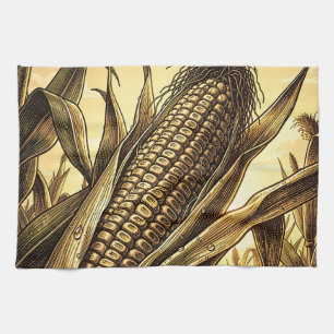 Golden Corn Cob Harvest Kitchen Towel