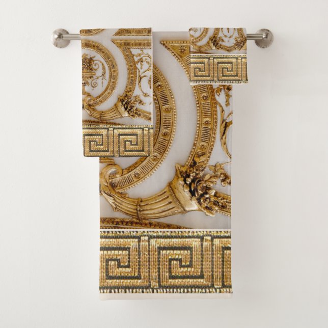 Golden Cornucopia Classical BEIGE Bath Towel Set (Insitu)