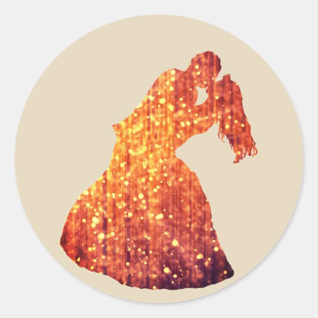 Golden Couple, Kiss, Romance  Sticker (Front)