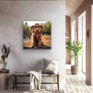 Golden Cowboy Metal Art Print