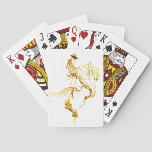 Golden Cowboy on Rearing Horse  Poker Cards