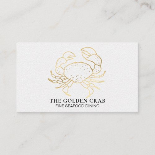  Golden Crab Fine Dining by The Sea White Business Card
